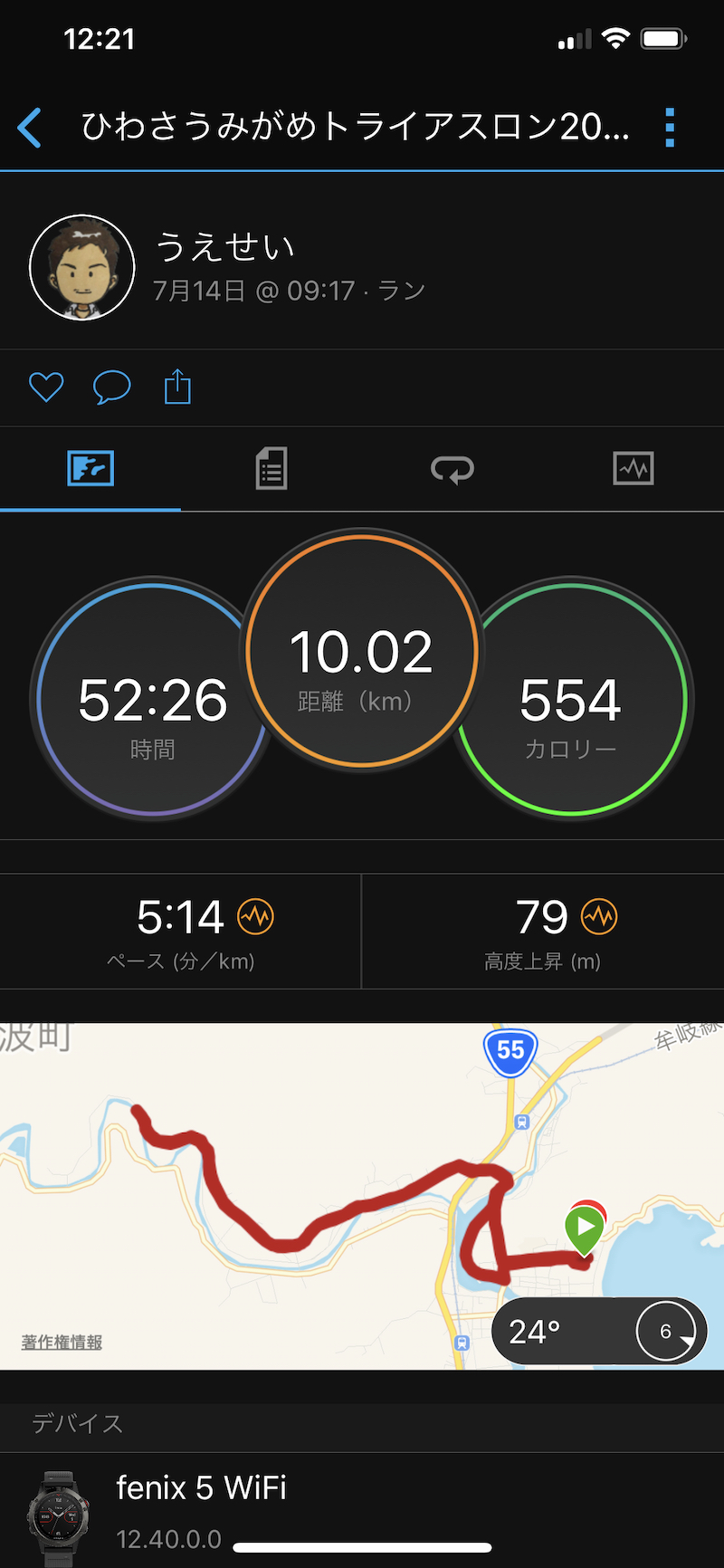 GARMINでとったランパートのログ