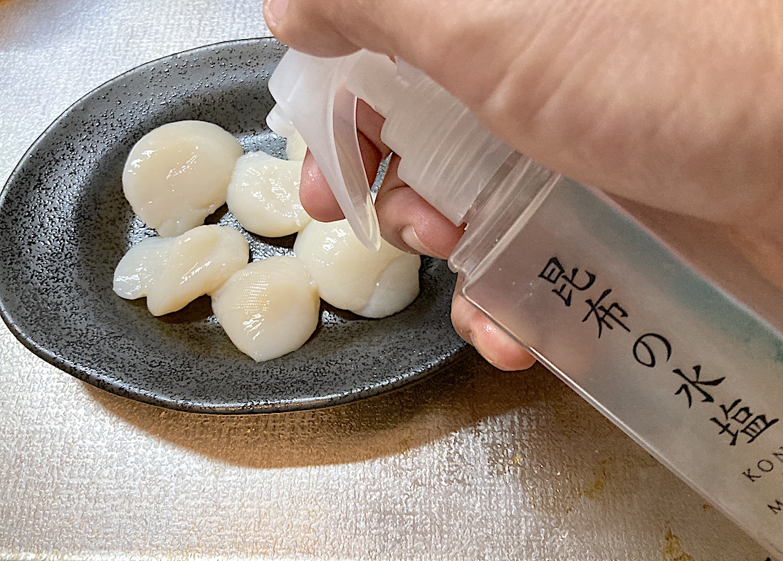 刺身に昆布の水塩